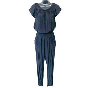 Anthropologie BeachGold Black Off the Shoulder Jumpsuit